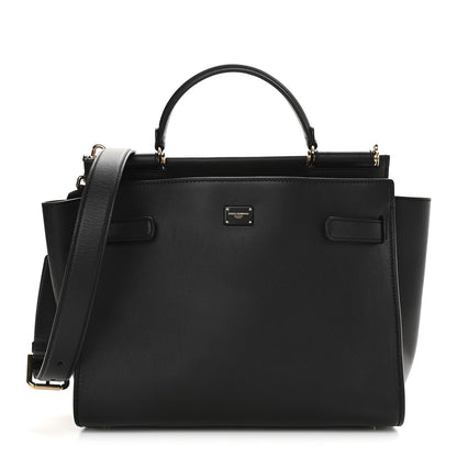 Dolce & Gabbana Calfskin Large Miss Sicily Satchel Black 1 of 10