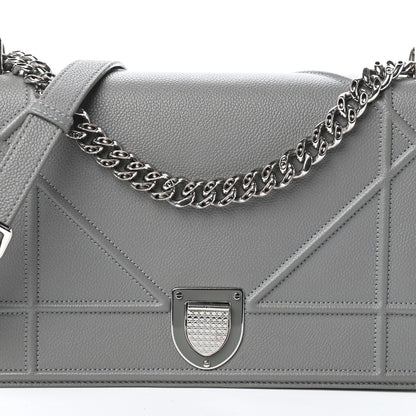 Christian Dior Grained Calfskin Medium Diorama Flap Bag Gris 7 of 9