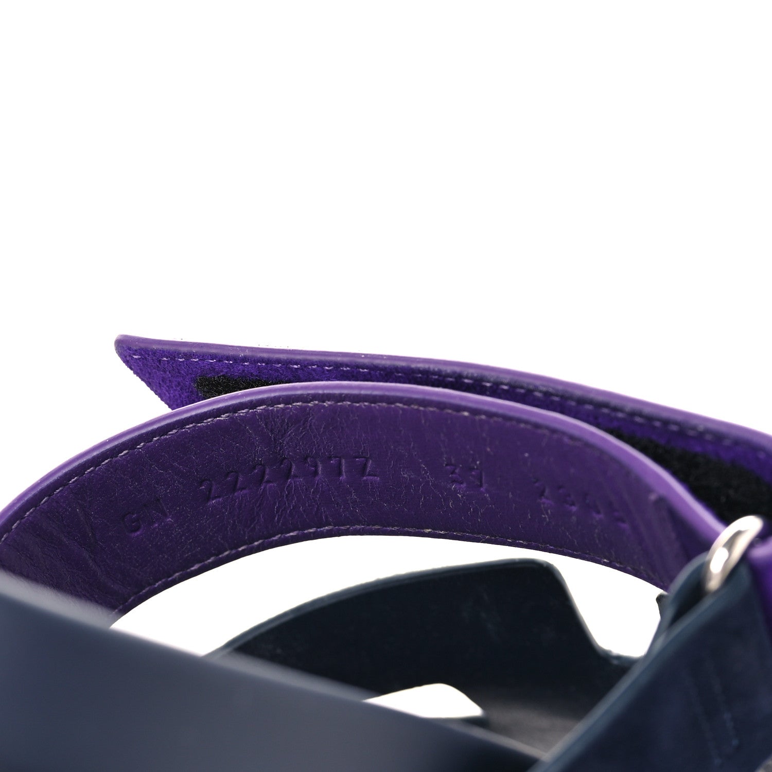 Hermes Suede Goatskin Womens Chypre Sandals 37 Marine Violet Majorette 8 of 9