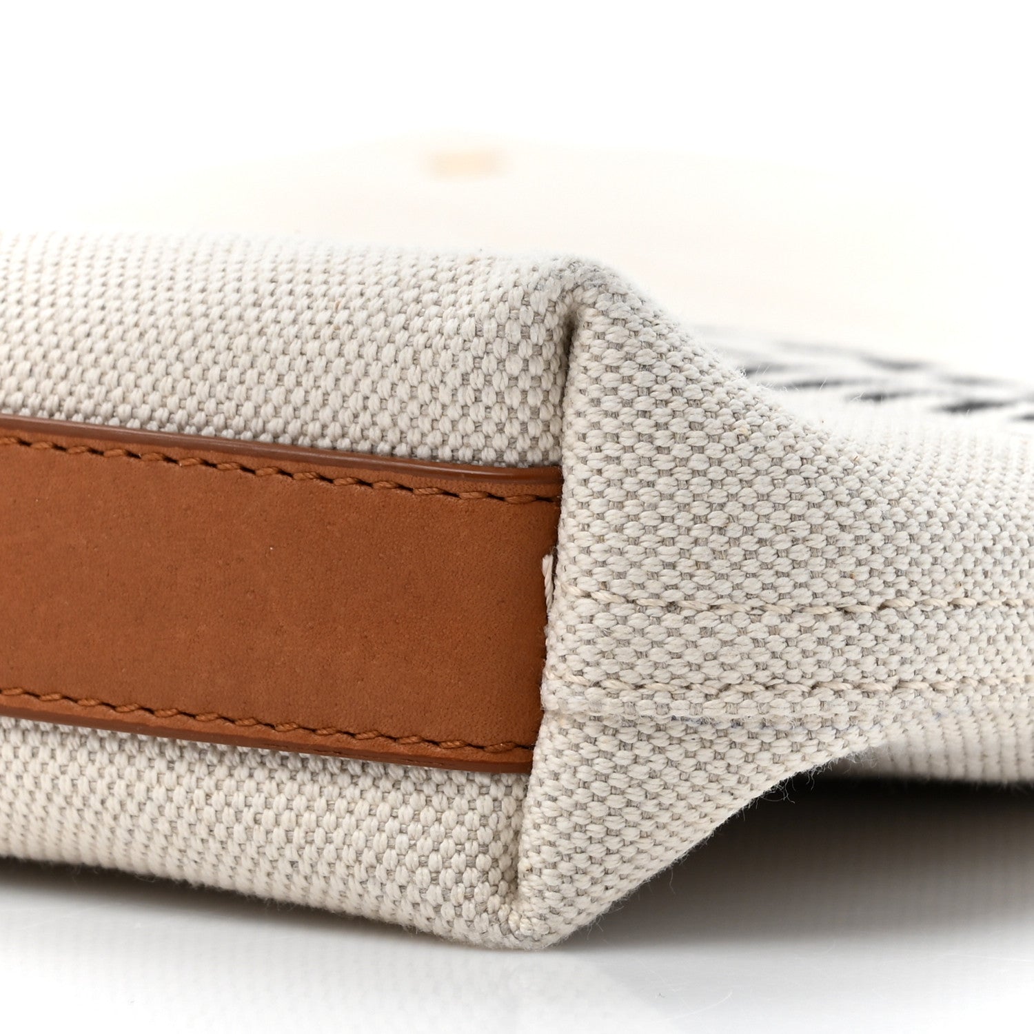 Saint Laurent Canvas Smooth Calfskin Universite North South Foldable Tote Naturel Brick 11 of 18