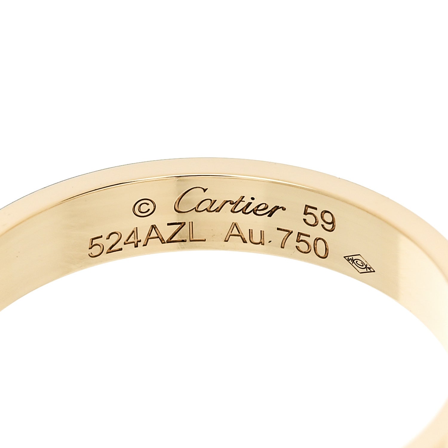 Cartier 18K Yellow Gold 3.5mm LOVE Wedding Band Ring 59 8.75 4 of 5