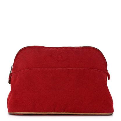 Hermes Cotton Bolide Travel Cosmetic Pouch Rouge 1 of 12
