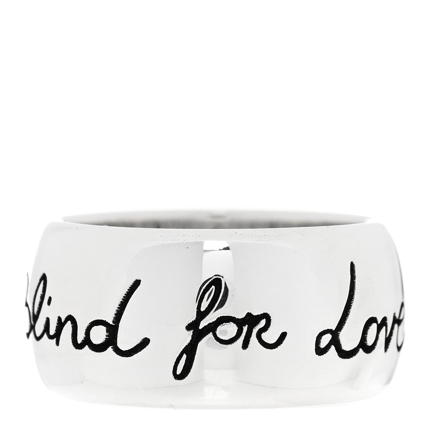 Sterling Silver Wide Blind for Love Band Ring 48 4.5