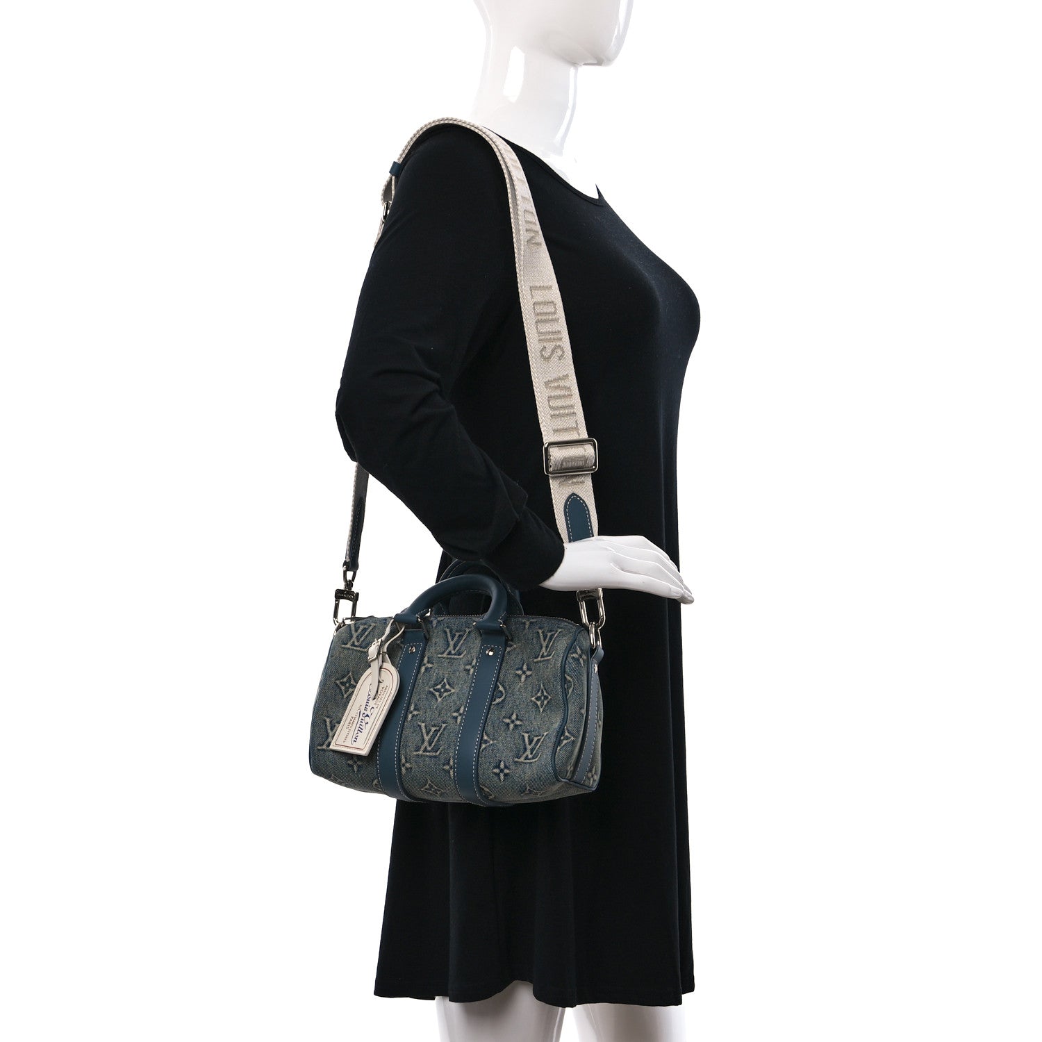 Louis Vuitton Monogram Washed Denim Keepall Bandouliere 25 3 of 8