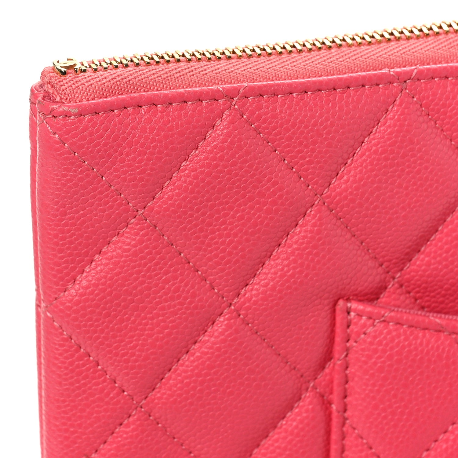 Chanel Lambskin Quilted Medium Cosmetic Case Dark Pink 10 of 10