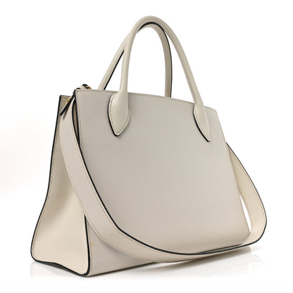 Prada Saffiano Cuir Calfskin Medium Monochrome Top Handle Tote White 3 of 9