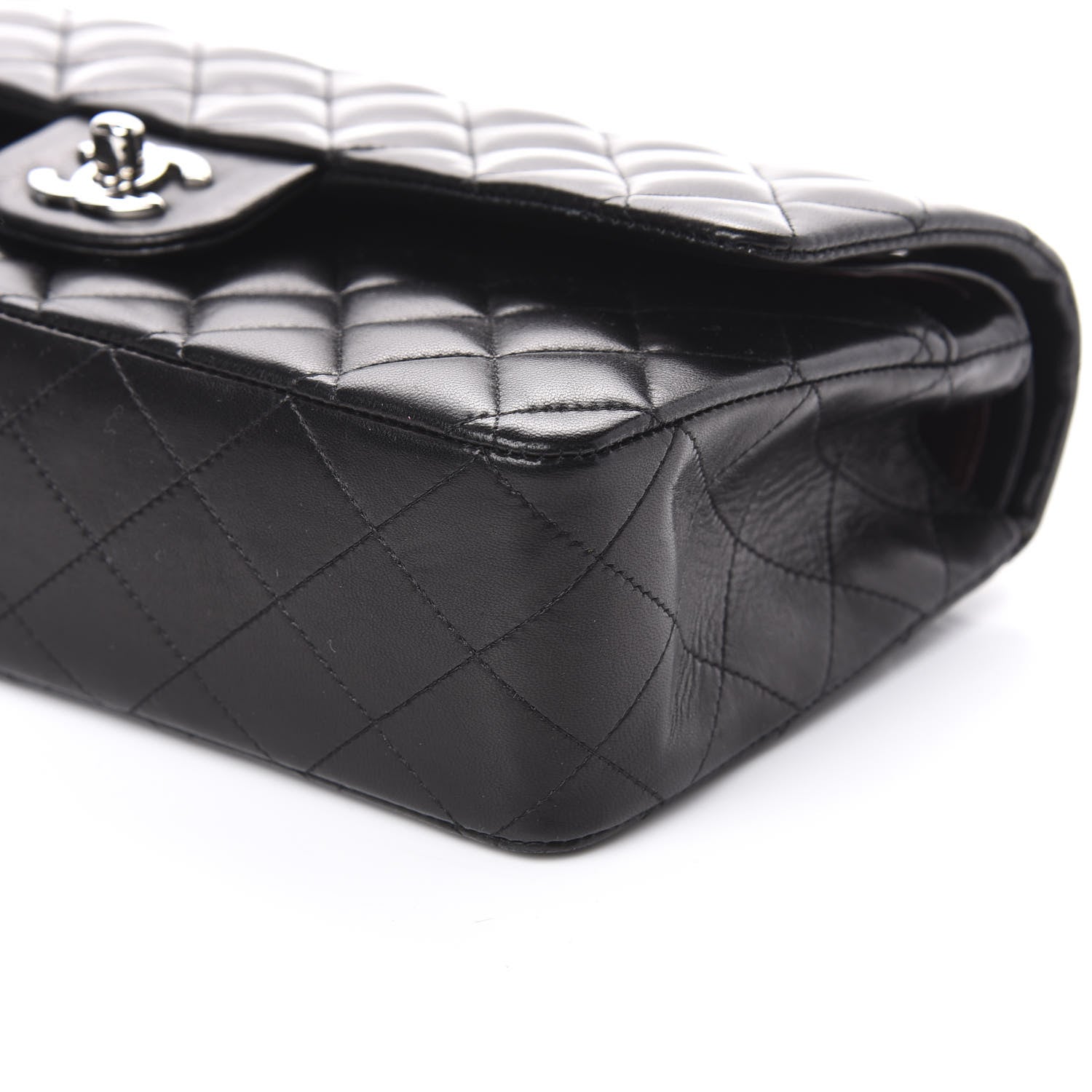 Chanel Lambskin Quilted Medium Double Flap Black 11 of 13