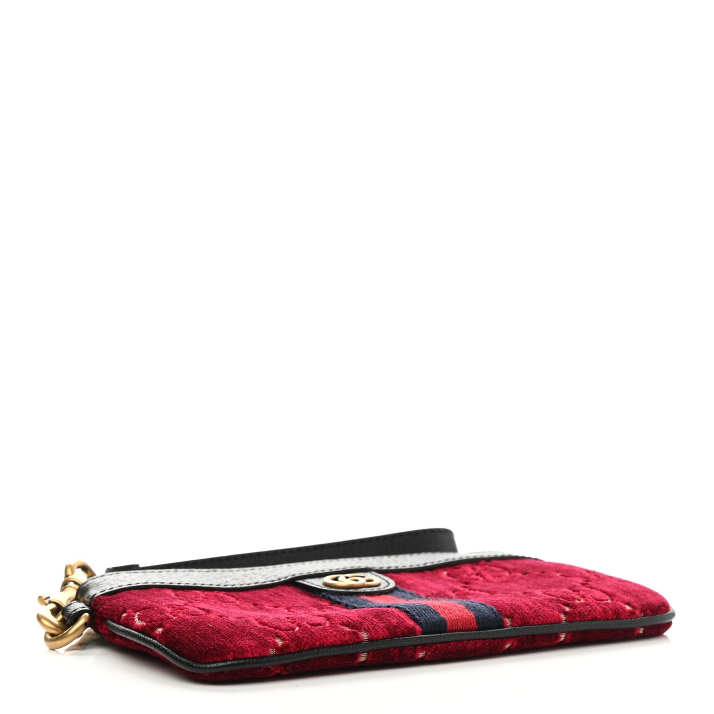 Velvet GG Monogram Textured Calfskin Web Smartphone Case Red Cipria Black
