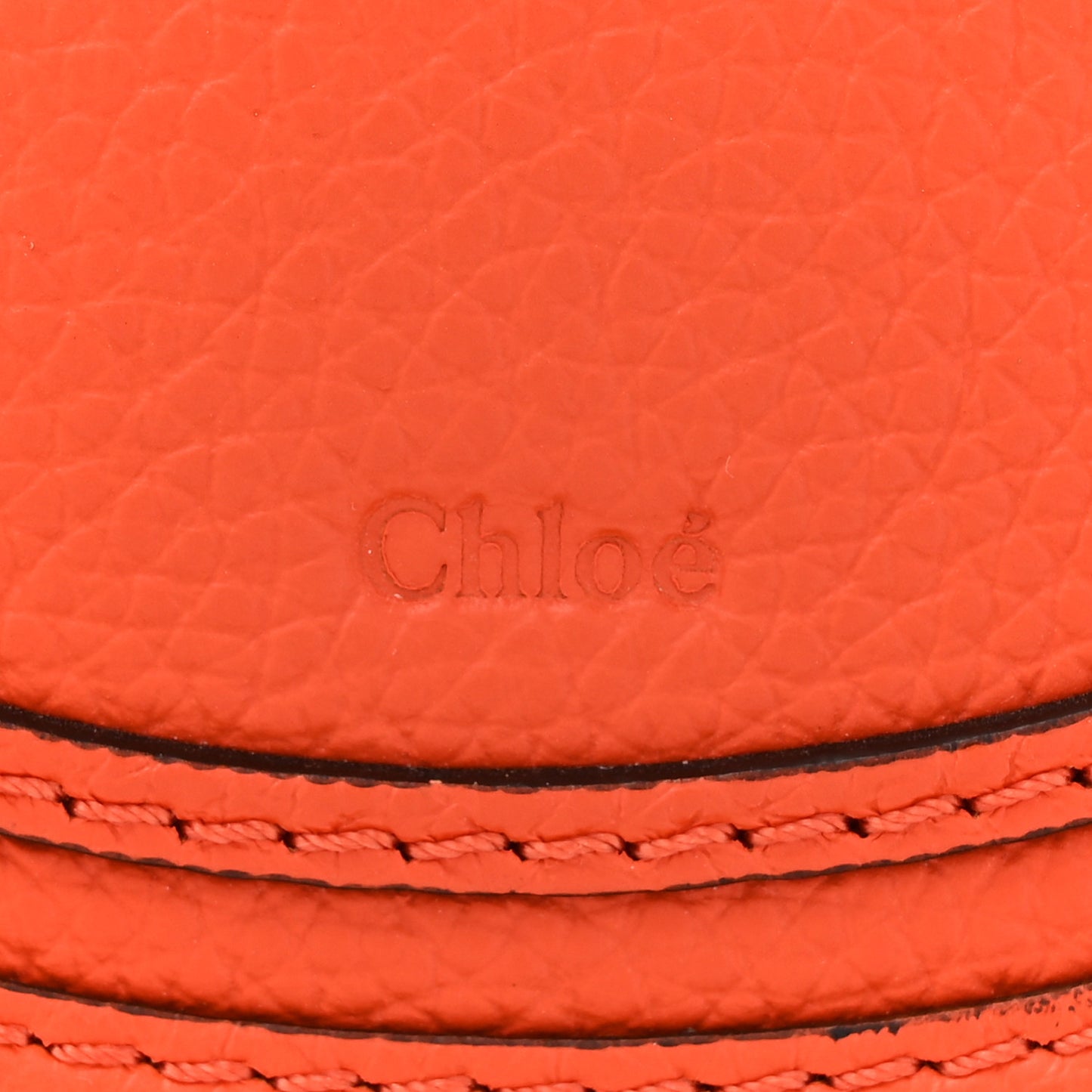 Grained Calfskin Palm Woven Small Marcie Basket Saddle Rusted Orange