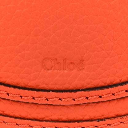 Chloe Grained Calfskin Palm Woven Small Marcie Basket Saddle Rusted Orange 6 of 10