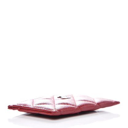 Chanel Caviar Quilted CC Card Holder Dark Red 4 of 9