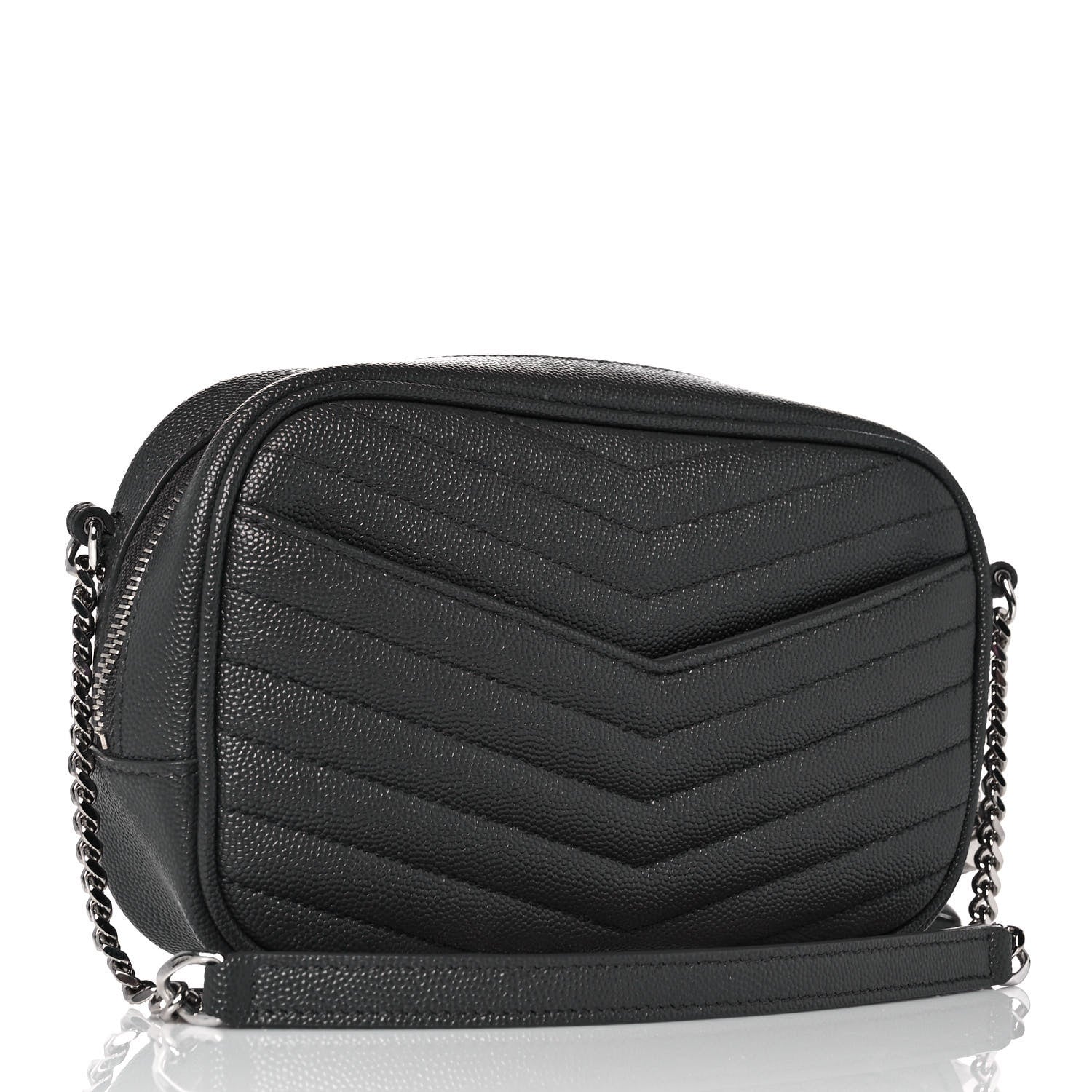 Saint Laurent Grain De Poudre Matelasse Monogram Mini Lou Camera Bag Asphalt 2 of 8