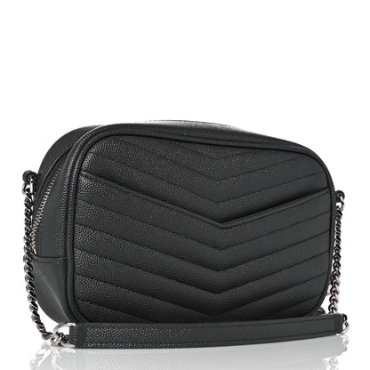 Saint Laurent Grain De Poudre Matelasse Monogram Mini Lou Camera Bag Asphalt 2 of 8