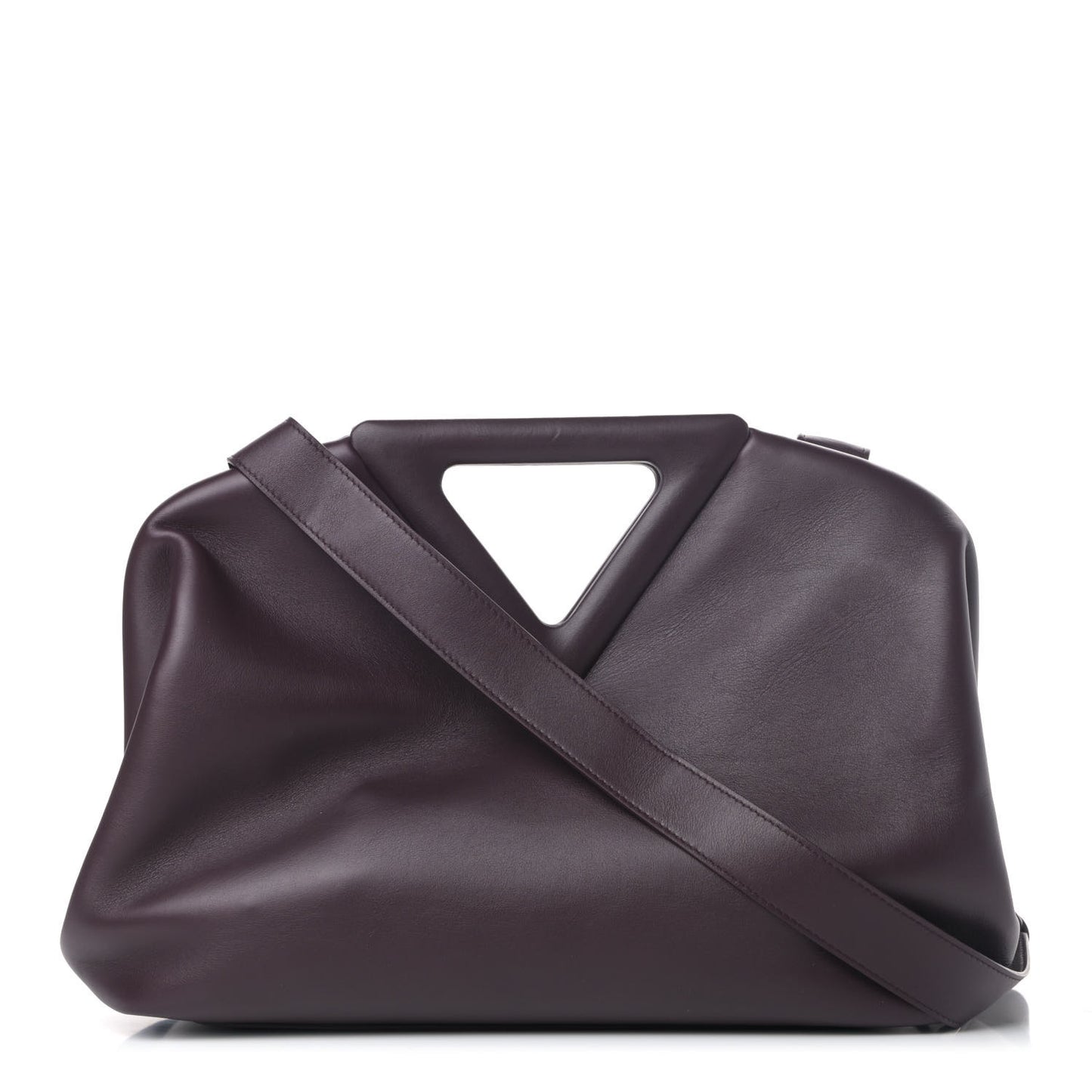 Calfskin Medium The Point Triangle Bag Grape