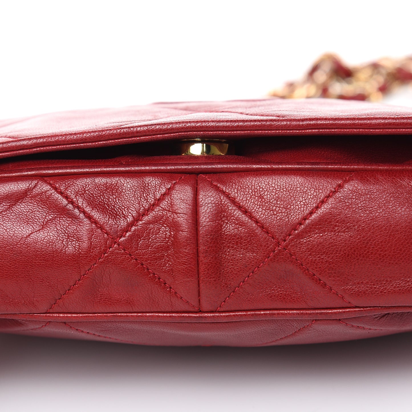 Lambskin Quilted CC Shoulder Bag Red