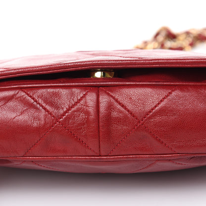 Chanel Lambskin Quilted CC Shoulder Bag Red 10 of 17