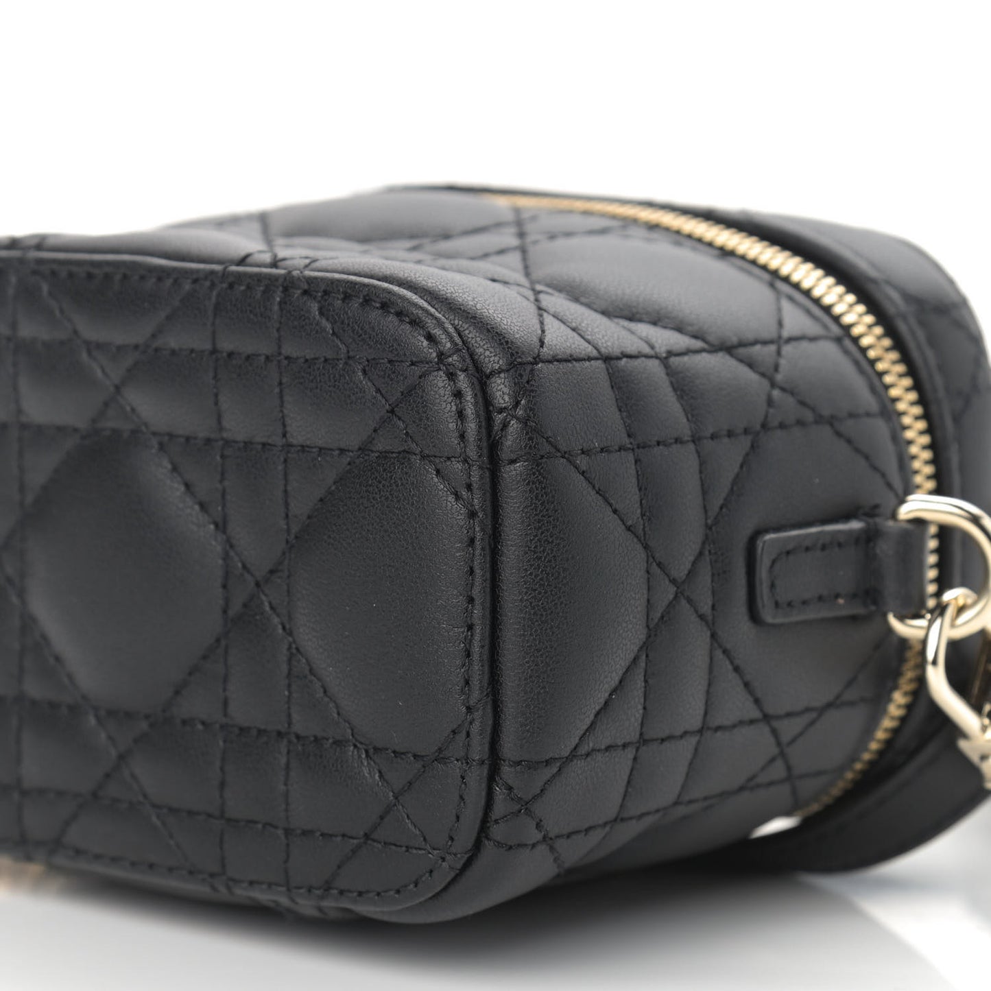 Lambskin Cannage Micro Lady Dior Vanity Case Black