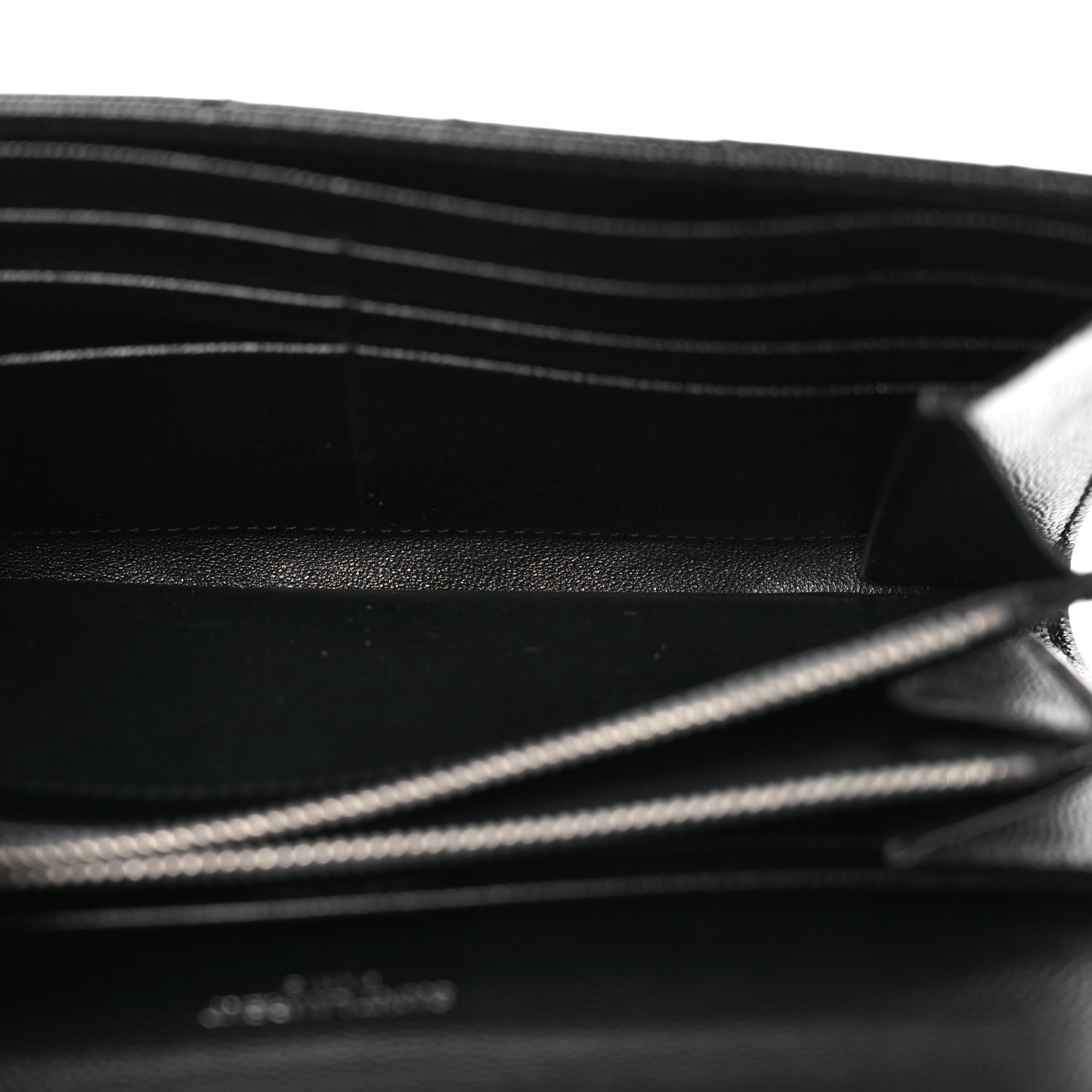 Grain De Poudre Matelasse Chevron Monogram Flap Wallet Black