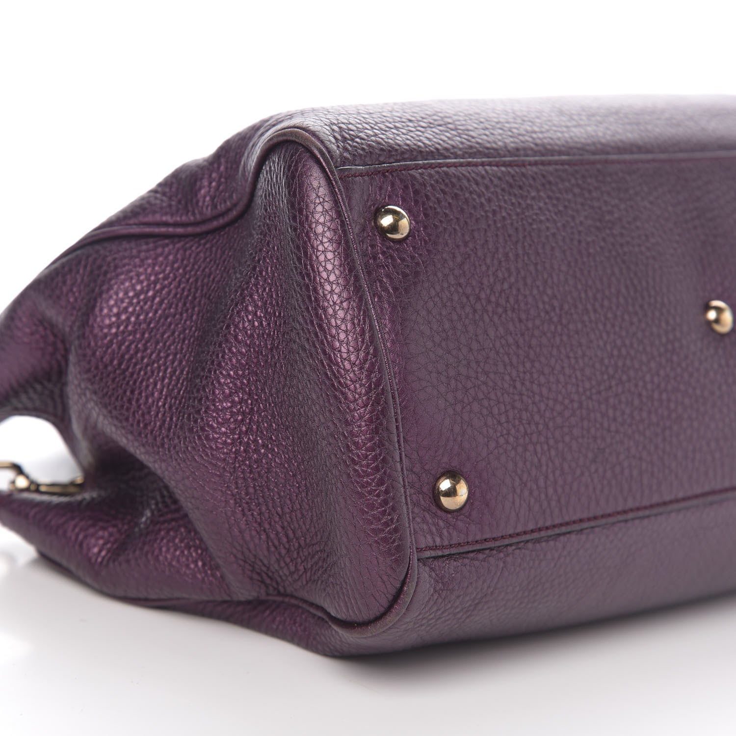 Gucci Pebbled Calfskin Medium Bamboo Shopper Tote Purple 11 of 13