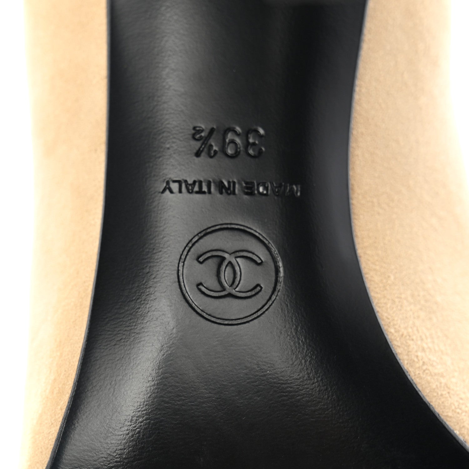 Chanel Suede Patent Calfskin Pumps 39.5 Beige Black 8 of 11