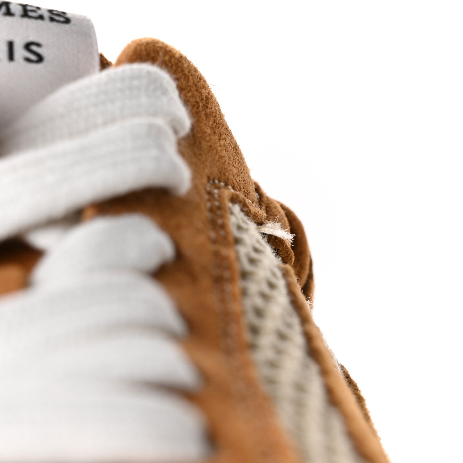 Hermes Crochet Knit Suede Goatskin Jet Sneakers 37 Beige Lin Naturel 9 of 10