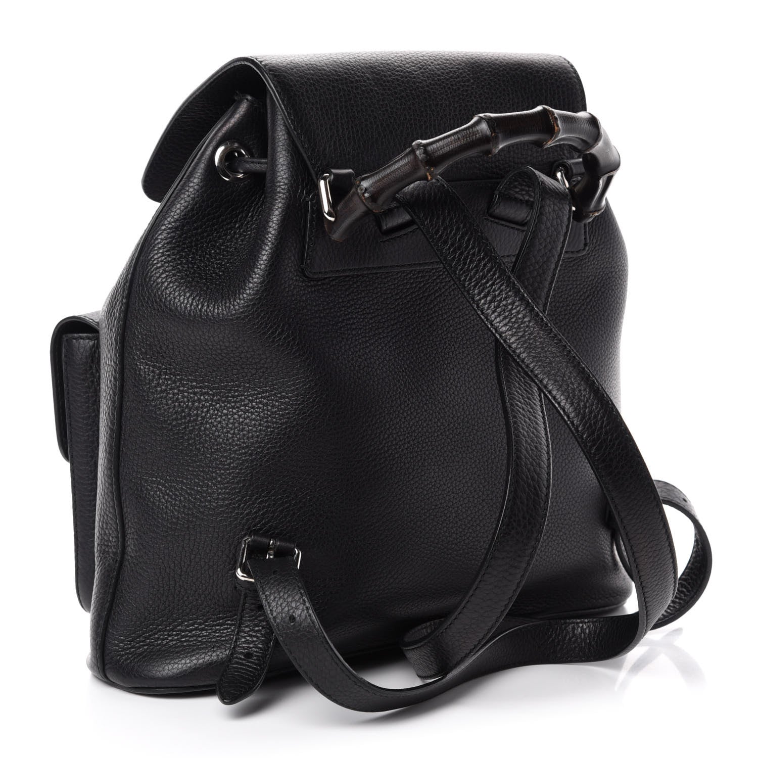 Gucci Cellarius Calfskin Medium Bamboo Backpack Black 2 of 14