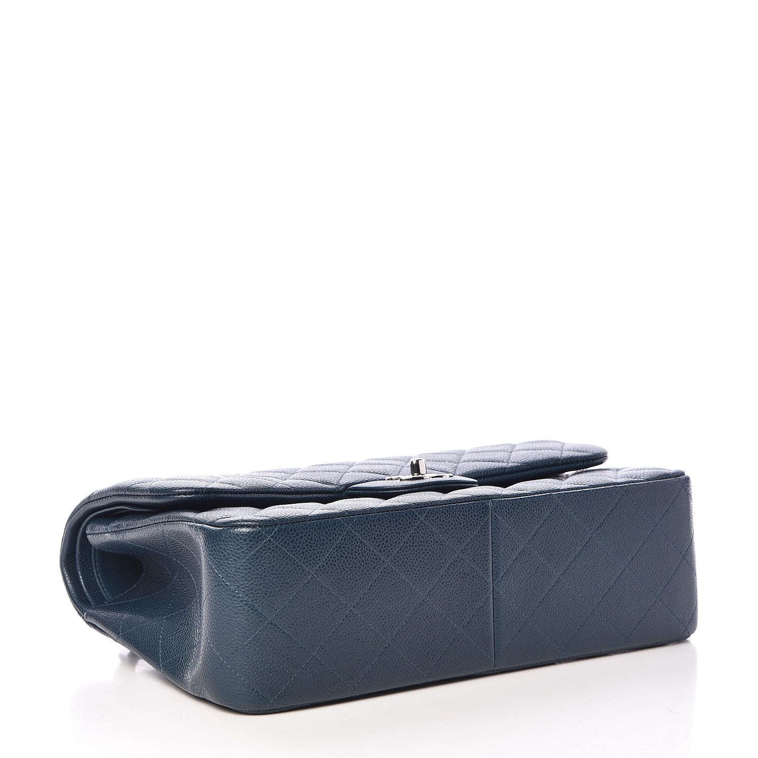 Chanel Pearly Caviar Jumbo Double Flap Blue 4 of 11