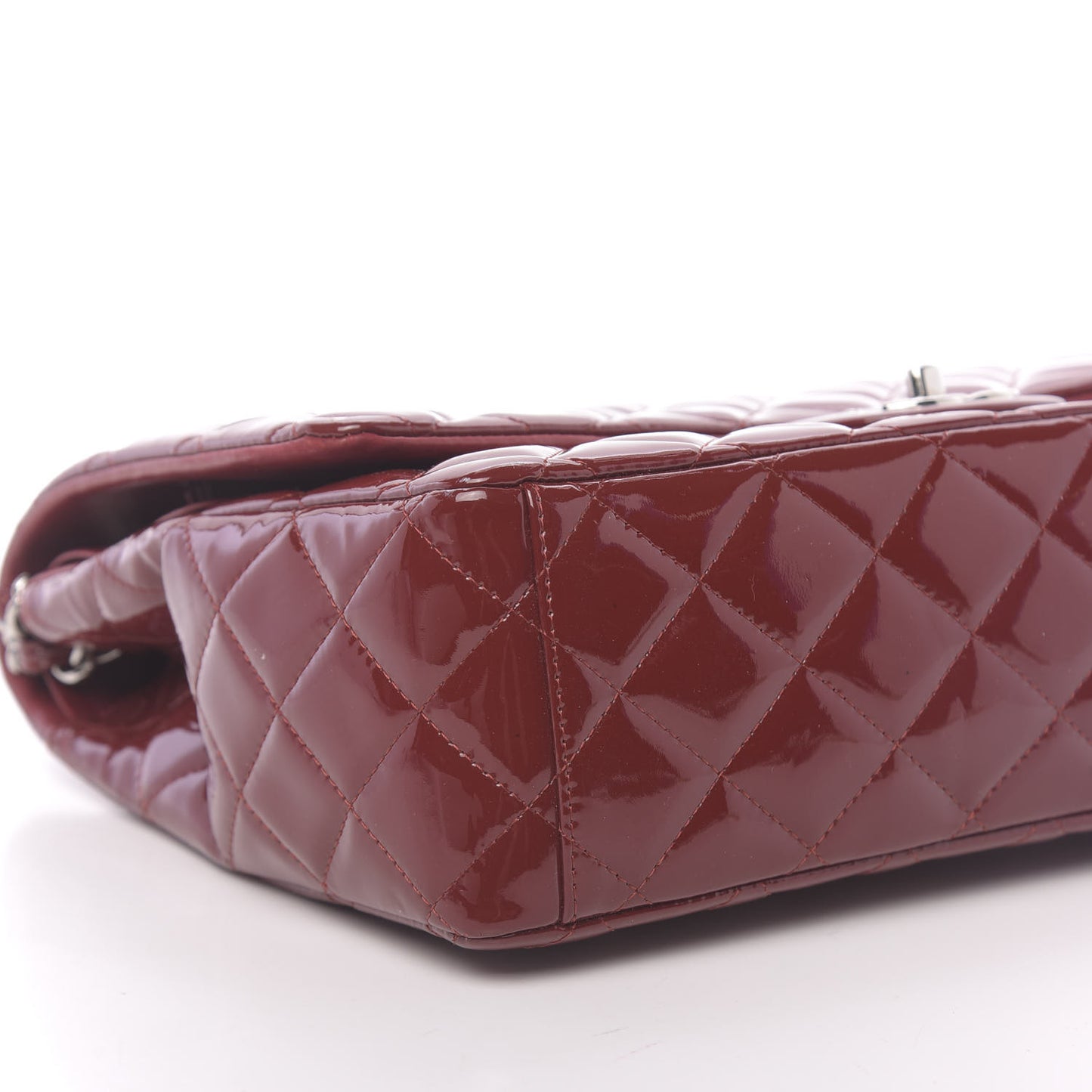 Patent Quilted Maxi Double Flap Red