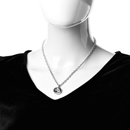 Gucci Sterling Silver Small Textured Interlocking G Pendant Necklace 2 of 5