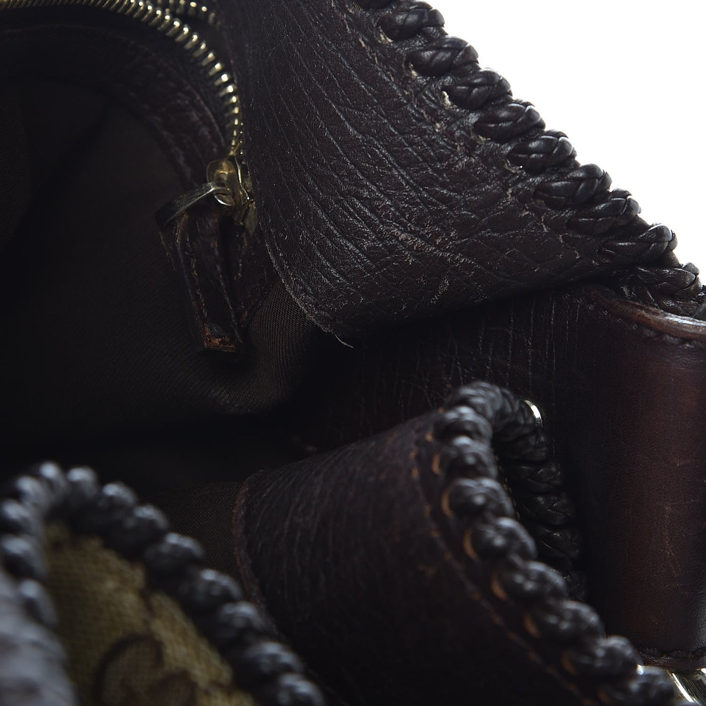Monogram Large Horsebit Chain Hobo Dark Brown