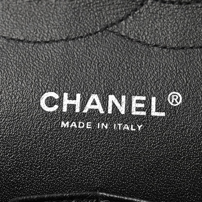 Chanel Shiny Distressed Calfskin Quilted Jumbo Double Flap So Black 6 of 10