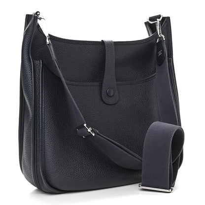 Hermes Taurillon Clemence Evelyne III GM Bleu Nuit 2 of 10