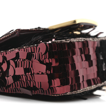 Fendi Sequin Paillettes Vitello Grace Sex and the City Mini Baguette Granata 9 of 10