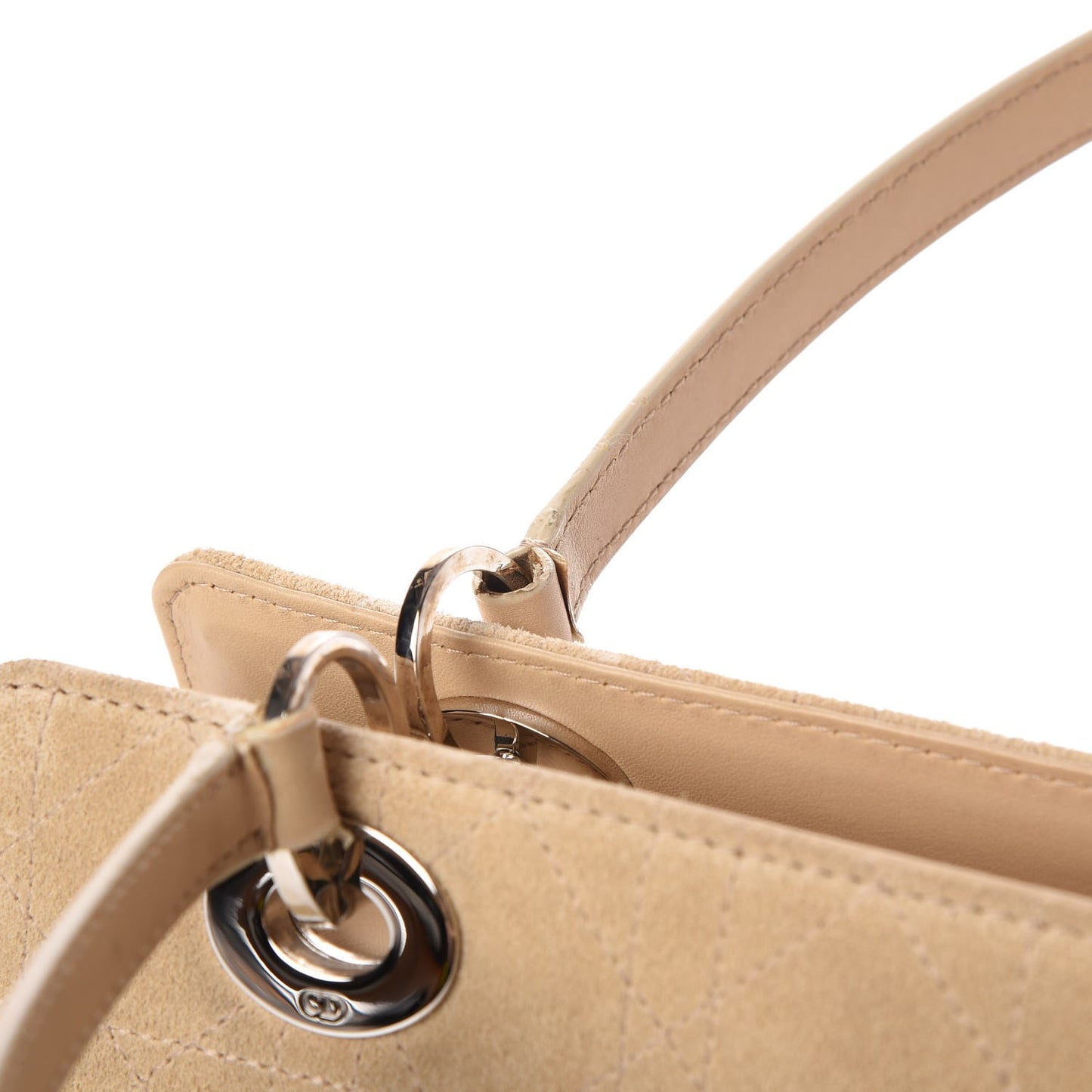 Suede Cannage Stitched East West Lady Dior Beige
