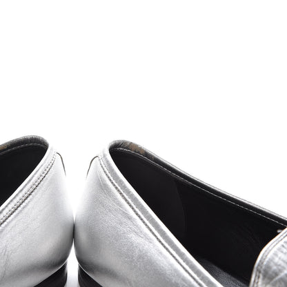 Gucci Metallic Nappa Womens Jordaan Loafers 40 Argento 12 of 13