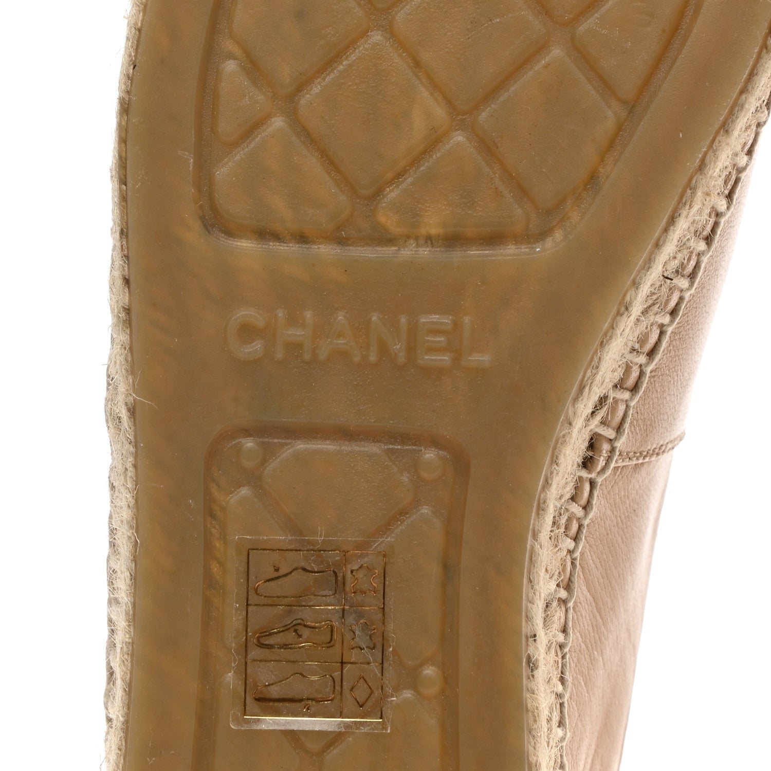 Chanel Lambskin CC Espadrilles 39 Beige Black 6 of 11