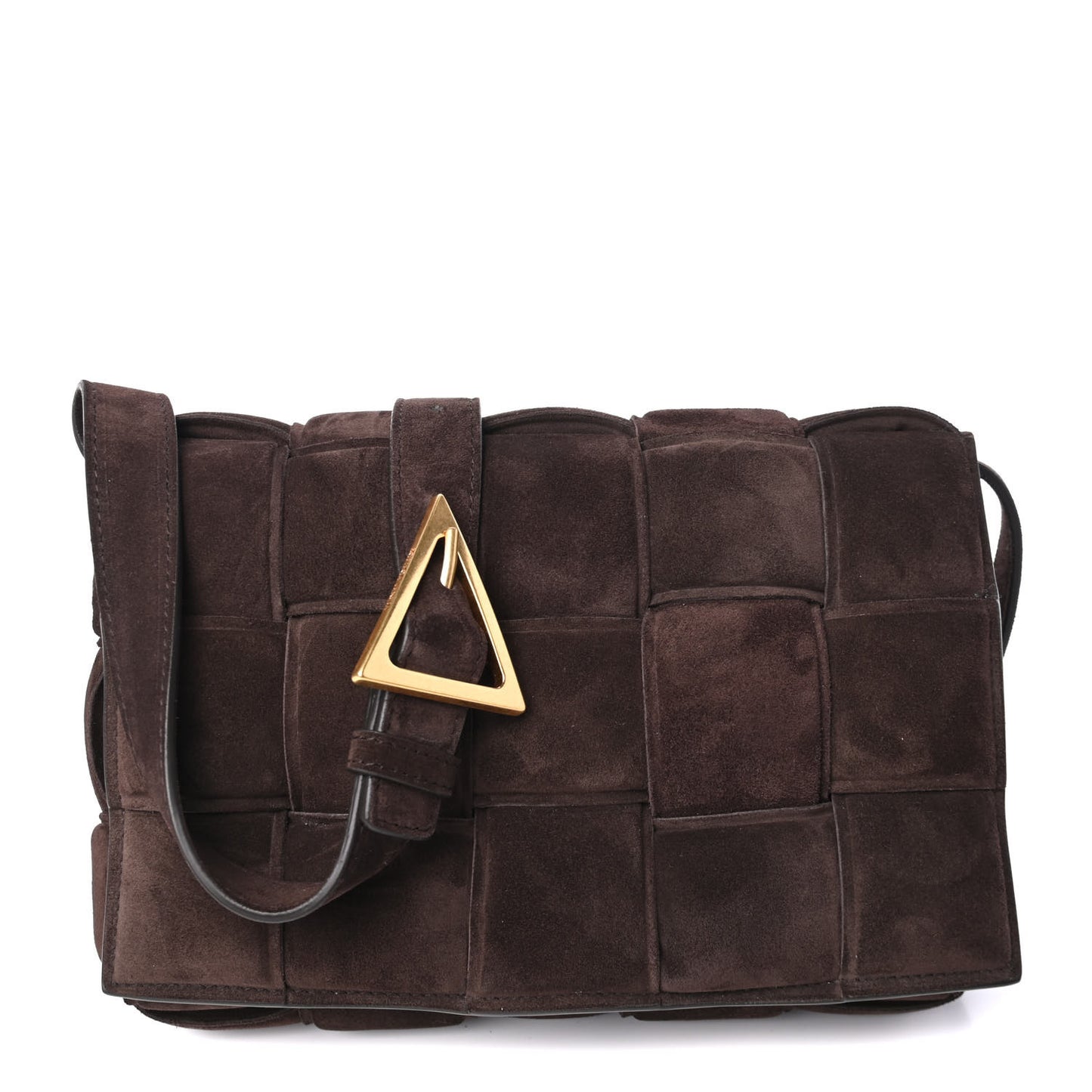 Suede Maxi Intrecciato Padded Cassette Crossbody Bag Fondant