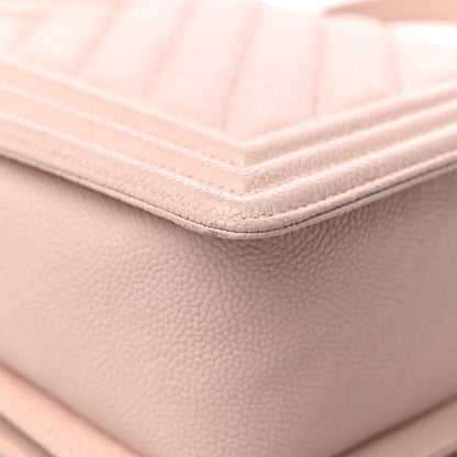 Chanel Caviar Chevron Quilted Medium Boy Flap Nude 11 of 12