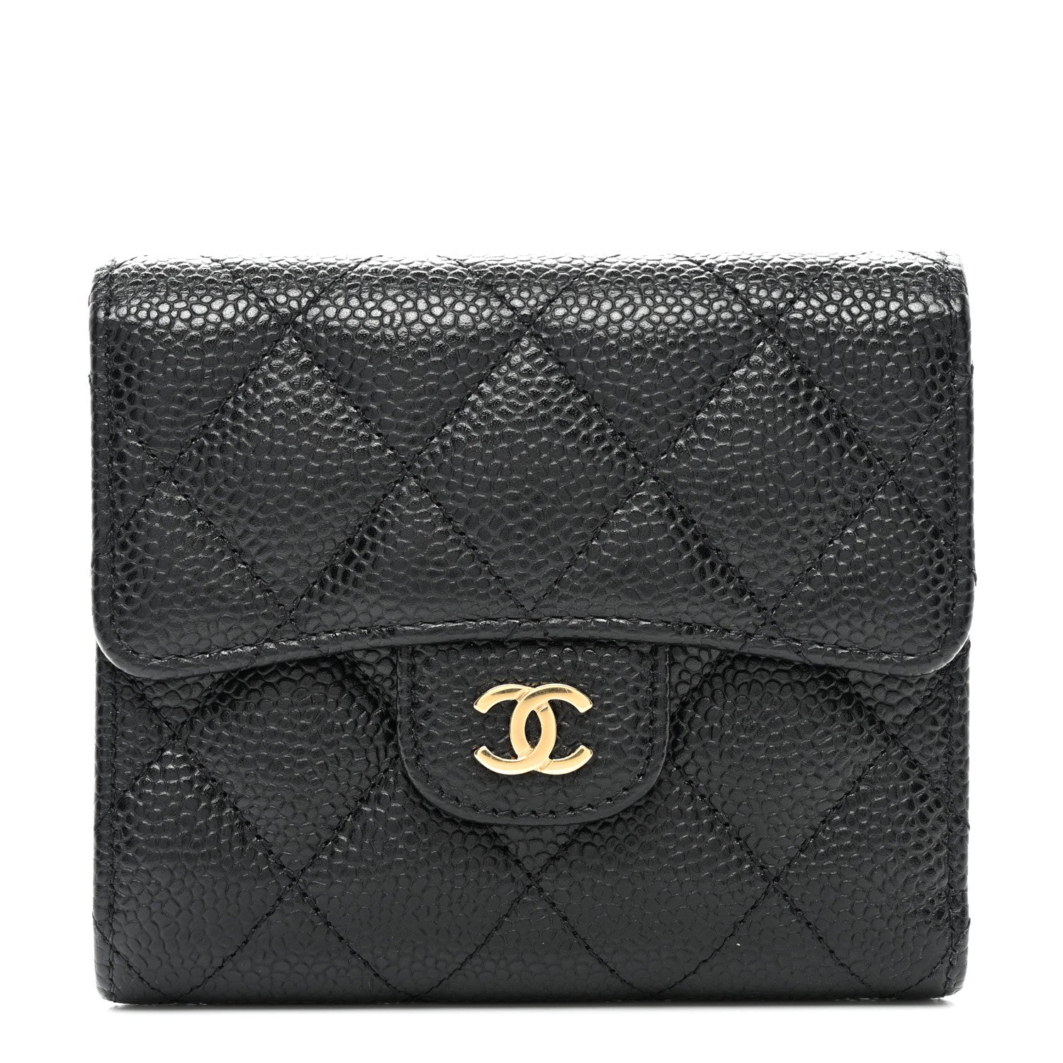 Chanel Caviar Quilted Compact Flap Wallet Black 1 of 9