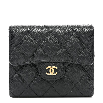 Chanel Caviar Quilted Compact Flap Wallet Black 1 of 9