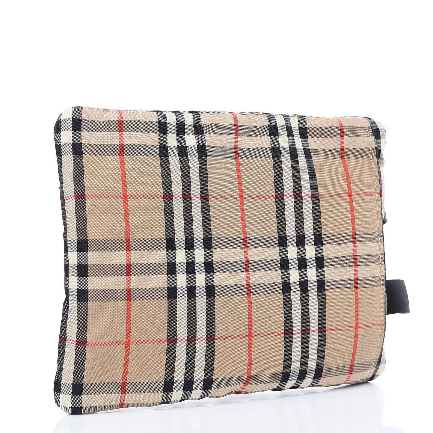 Nylon Vintage Check Logo Print Portrait Pouch Archive Beige
