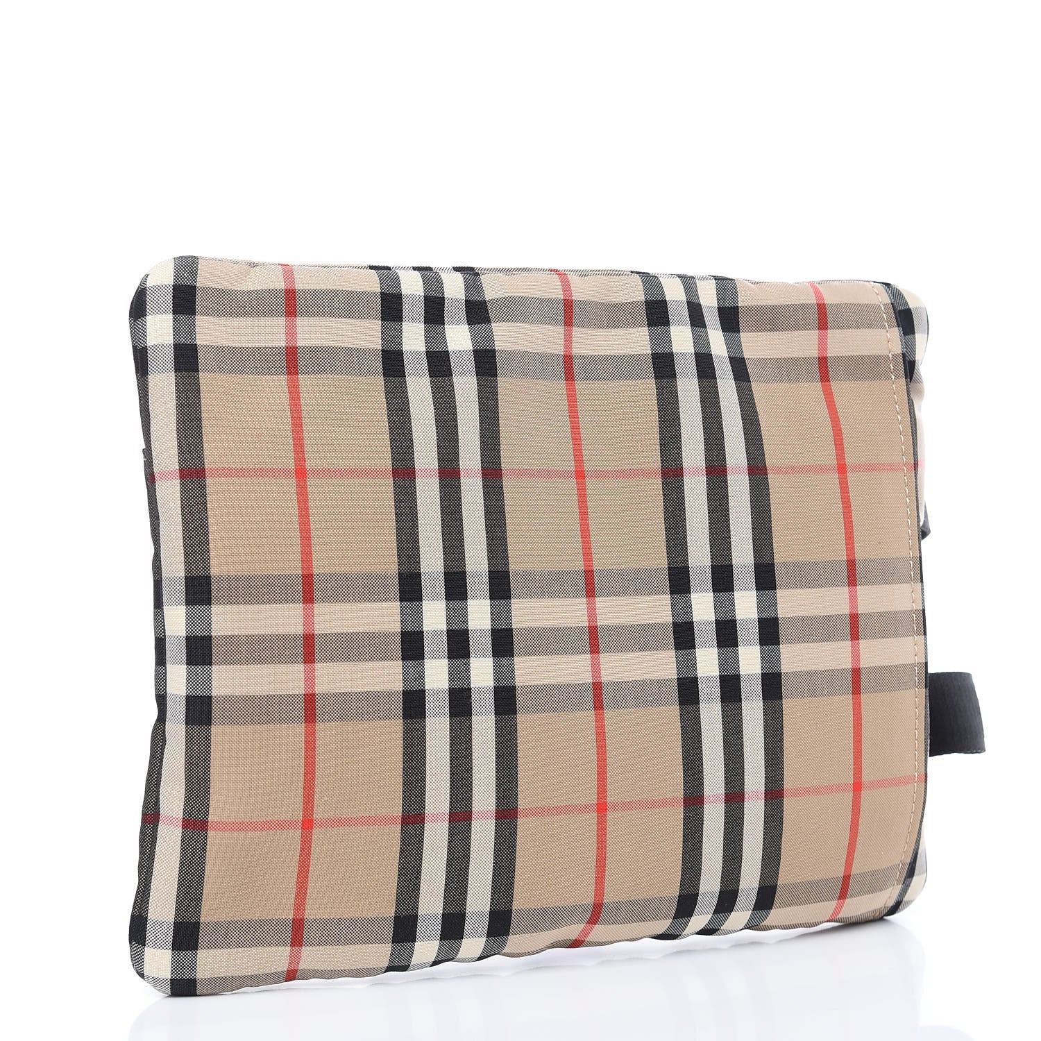 Burberry Nylon Vintage Check Logo Print Portrait Pouch Archive Beige 3 of 7