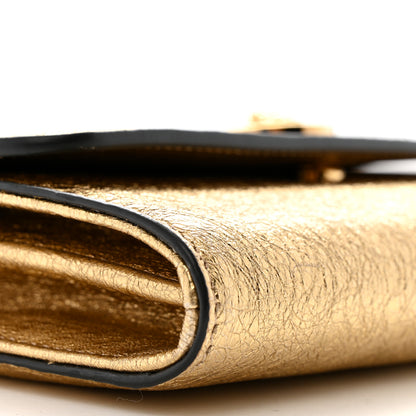 Versace Metallic Calfskin Medusa Clutch With Chain Gold 9 of 12