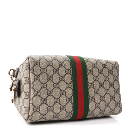 Gucci GG Supreme Monogram Web Medium Ophidia Top Handle Bag Beige Ebony New Acero 4 of 11