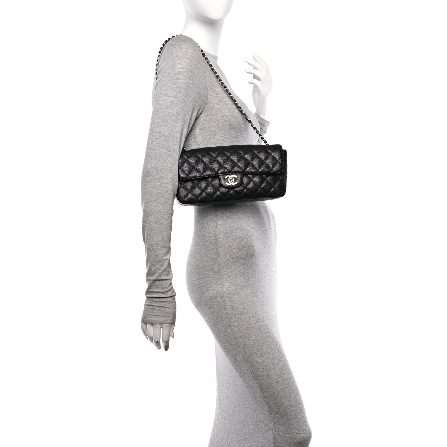 Chanel Caviar Quilted East West Flap Black 2 of 12