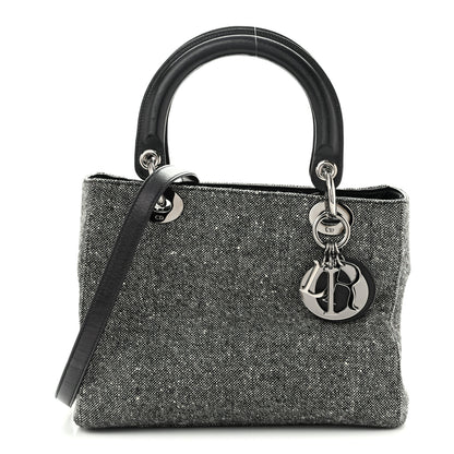 Christian Dior Canvas Medium Lady Dior Black 1 of 13