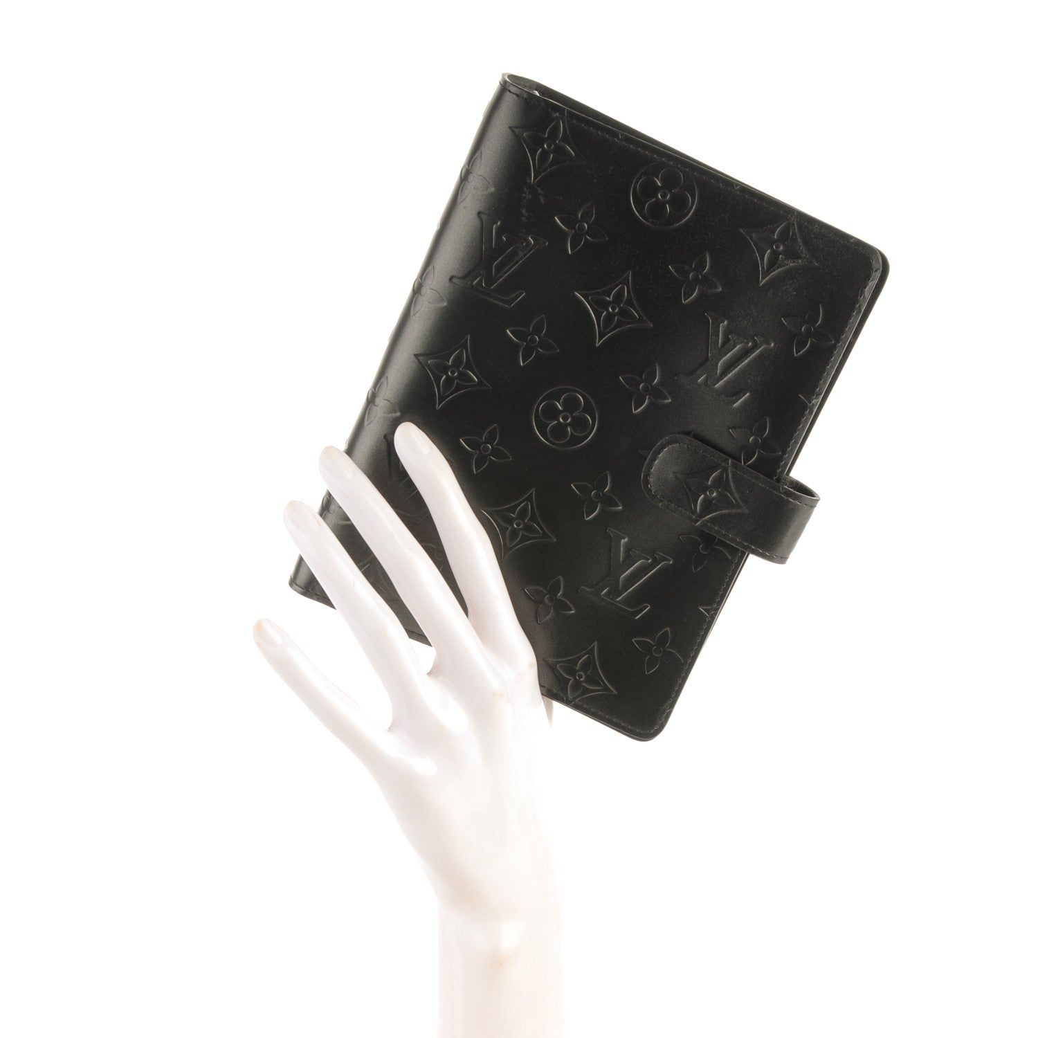 Louis Vuitton Mat Monogram Medium Ring Agenda Cover Black 2 of 6