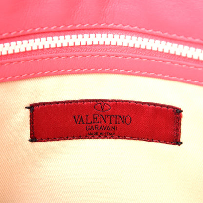 Valentino Garavani Vitello Colorblock Small Free Rockstud Single Handle Flap Bag Shadow Pink Optic White 7 of 10