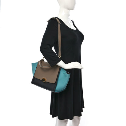 Celine Smooth Calfskin Nubuck Small Tri-Color Trapeze Taupe 2 of 9