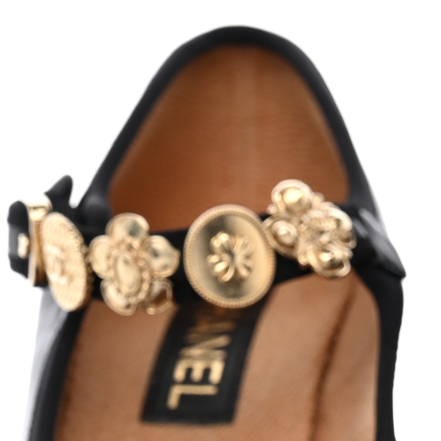 Lambskin Mary Jane Charm Pumps 39.5 Black
